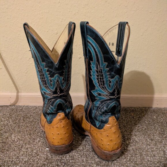 Macie Bean Ladies Antique Saddle Full Quill Navy Boots M9503 - Picture 2 of 7